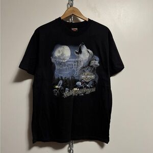 Vintage 2004 Harley Davidson Where Legends Roam Wolf Shirt Size Large